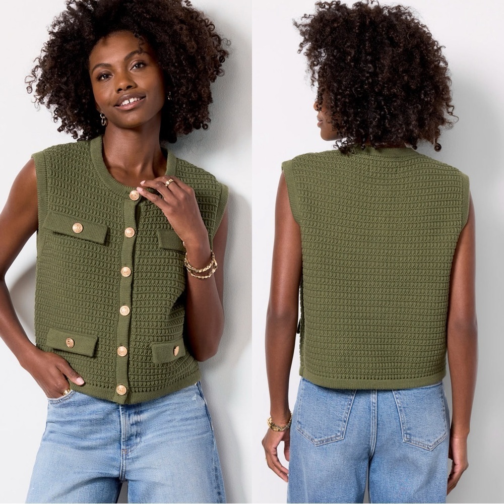 NWT BLANKNYC Women’s Olive Heavyweight Sweater Vest – Size XL